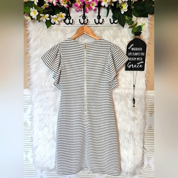 Calvin Klein Classic Zip Back Patterned Vintage Midi Dress - Picture 2 of 5